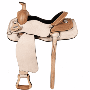 Natural Roughout Western Horse Saddle Black Suede Seat Premium Ranch Trail Riding Saddle