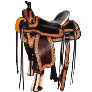 Dark Oil Brown Black Western Horse Saddle Premium Tooled Leather Ranch Trail Riding Saddle
