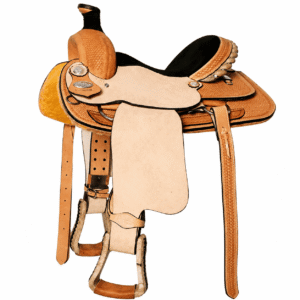 Roughout Western Horse Saddle Black Suede Seat Premium Barrel Trail Ranch Riding Saddle