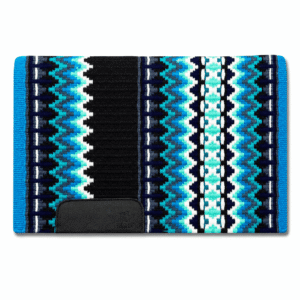 Western Saddle Pad Turquoise Black Tribal Horse Saddle Blanket for Ranch Trail Arena Riding