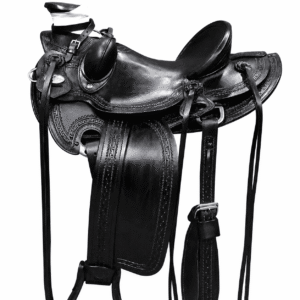 Black Western Horse Saddle Premium Leather Equestrian Riding Tack