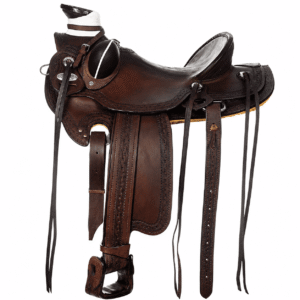 Dark Brown Western Horse Saddle Premium Leather Equestrian Riding Tack