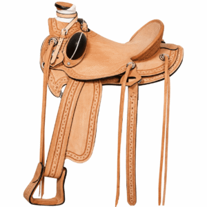 Natural Tan Western Horse Saddle Premium Genuine Leather Handcrafted Equestrian Riding Saddle