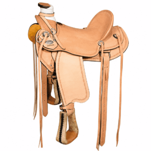 Natural Rawhide Tan Western Horse Saddle Premium Genuine Leather Handcrafted Riding Saddle