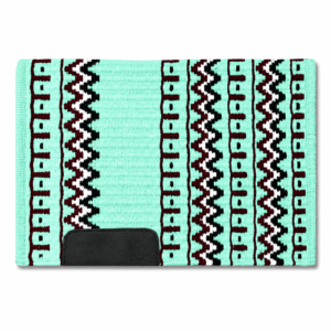 Western Saddle Pad Mint Green Burgundy Tribal Horse Saddle Blanket for Ranch Trail Arena Riding