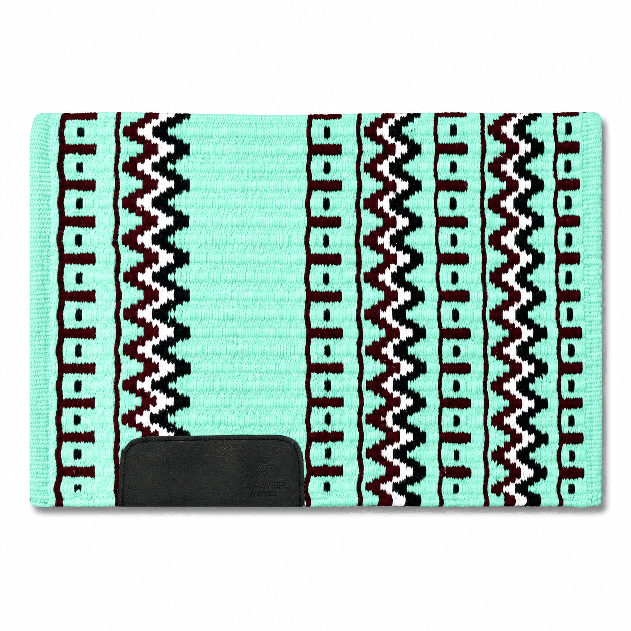 Western Saddle Pad Mint Green Burgundy Tribal Horse Saddle Blanket for Ranch Trail Arena Riding