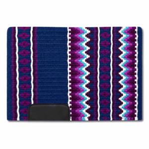Western Saddle Pad Navy Blue Purple Tribal Horse Saddle Blanket for Ranch Trail Arena Riding