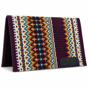 Western Saddle Pad Purple Tribal Geometric Horse Saddle Blanket for Ranch Trail & Arena Riding