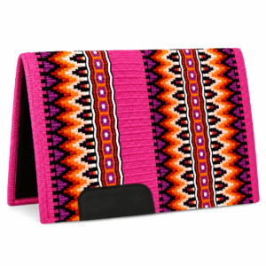 Western Saddle Pad Pink Orange Tribal Horse Saddle Blanket for Ranch Trail Arena Riding