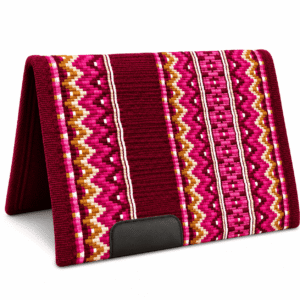 Western Saddle Pad Burgundy Pink Tribal Horse Saddle Blanket for Ranch Trail Arena Riding