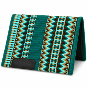 Western Saddle Pad Teal Green Brown Tribal Horse Saddle Blanket for Ranch Trail Arena Riding