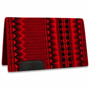 Western Saddle Pad Red Black Geometric Horse Saddle Blanket for Ranch Trail Arena Riding
