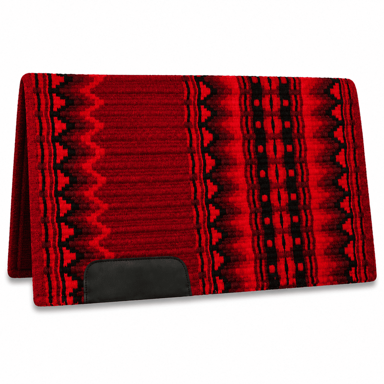 Western Saddle Pad Red Black Geometric Horse Saddle Blanket for Ranch Trail Arena Riding - Image 2