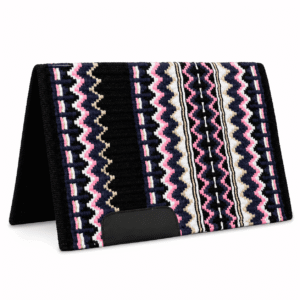 Western Saddle Pad Black Pink Tribal Horse Saddle Blanket for Ranch Trail Arena Riding