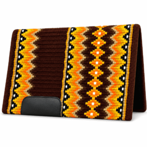 Western Saddle Pad Brown Orange Tribal Horse Saddle Blanket for Ranch Trail Arena Riding