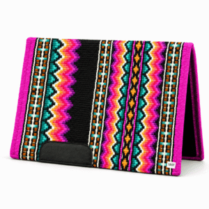 Western Saddle Pad Pink Black Turquoise Tribal Horse Saddle Blanket for Ranch Trail Arena Riding