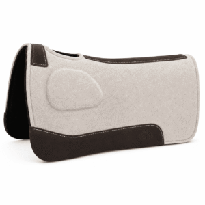 Premium Wool Felt Saddle Pad with Shock Absorbing Wear Pad & Dark Leather Reinforcement