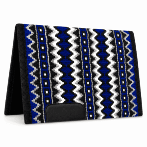 Western Saddle Pad Royal Blue Black White Tribal Horse Saddle Blanket for Ranch Trail Arena Riding