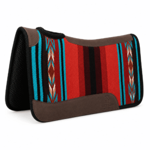 Premium Western Durrie Saddle Pad with Leather Wear Protection, Contoured Horse Saddle Pad
