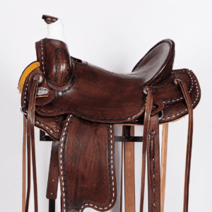 Dark Oil Brown Western Horse Saddle Premium Leather Trail Ranch Riding Saddle Deep Seat High Cantle