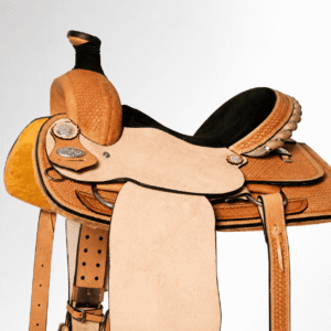 Roughout Western Horse Saddle Black Suede Seat Premium Barrel Trail Ranch Riding Saddle