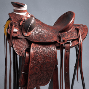 Brown Floral Tooled Western Horse Saddle Premium Hand Carved Leather Riding Tack