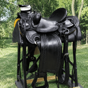 Black Western Horse Saddle Premium Leather Equestrian Riding Tack