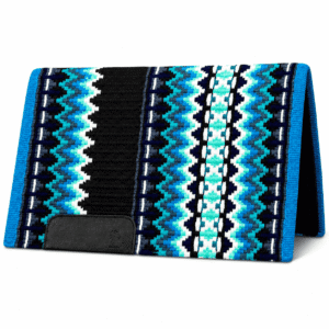Western Saddle Pad Turquoise Black Tribal Horse Saddle Blanket for Ranch Trail Arena Riding