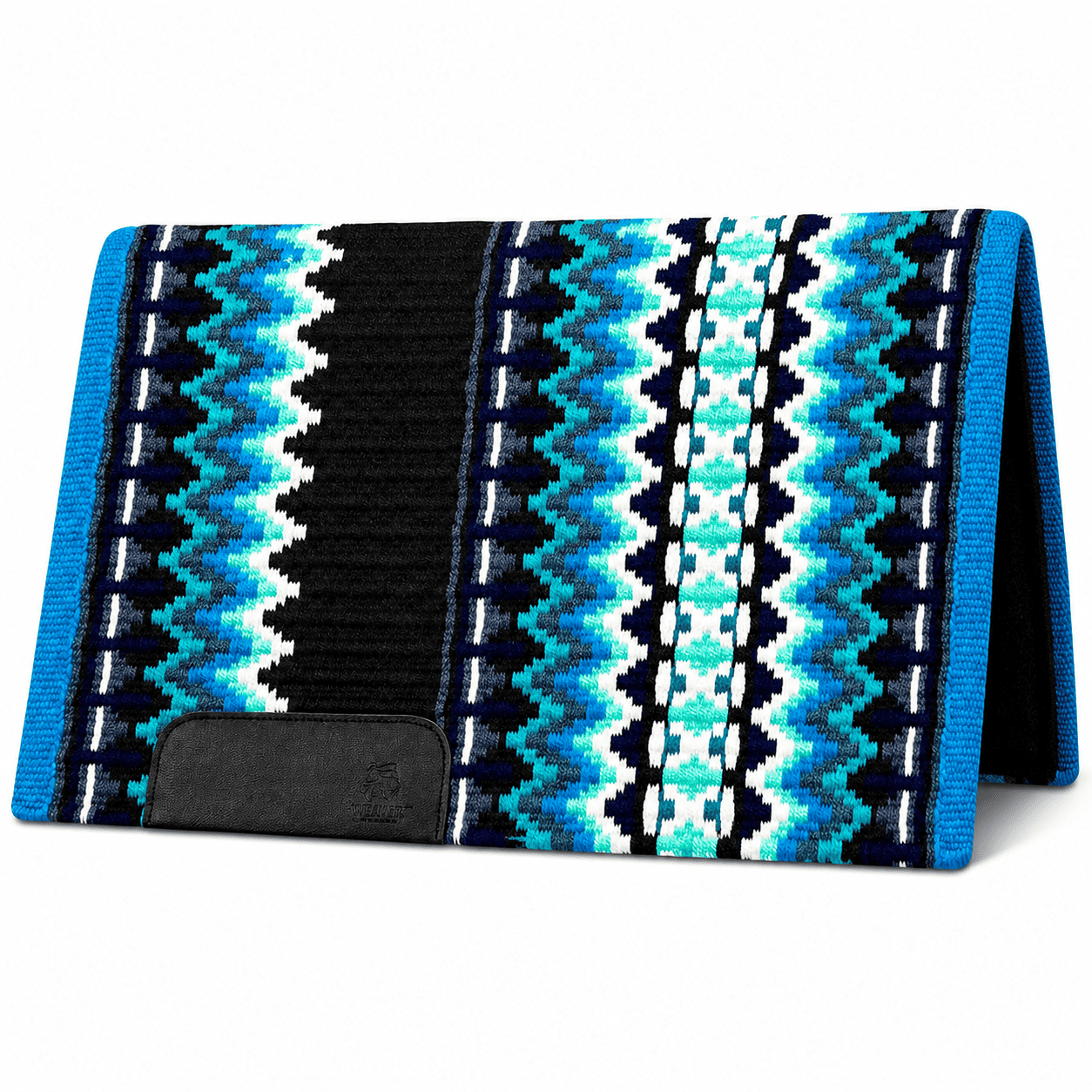 Western Saddle Pad Turquoise Black Tribal Horse Saddle Blanket for Ranch Trail Arena Riding - Image 2