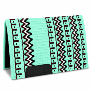 Western Saddle Pad Mint Green Burgundy Tribal Horse Saddle Blanket for Ranch Trail Arena Riding