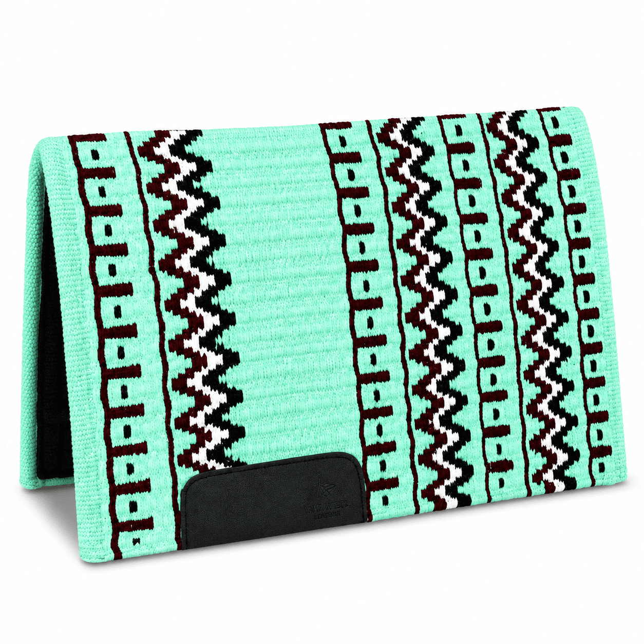 Western Saddle Pad Mint Green Burgundy Tribal Horse Saddle Blanket for Ranch Trail Arena Riding - Image 2