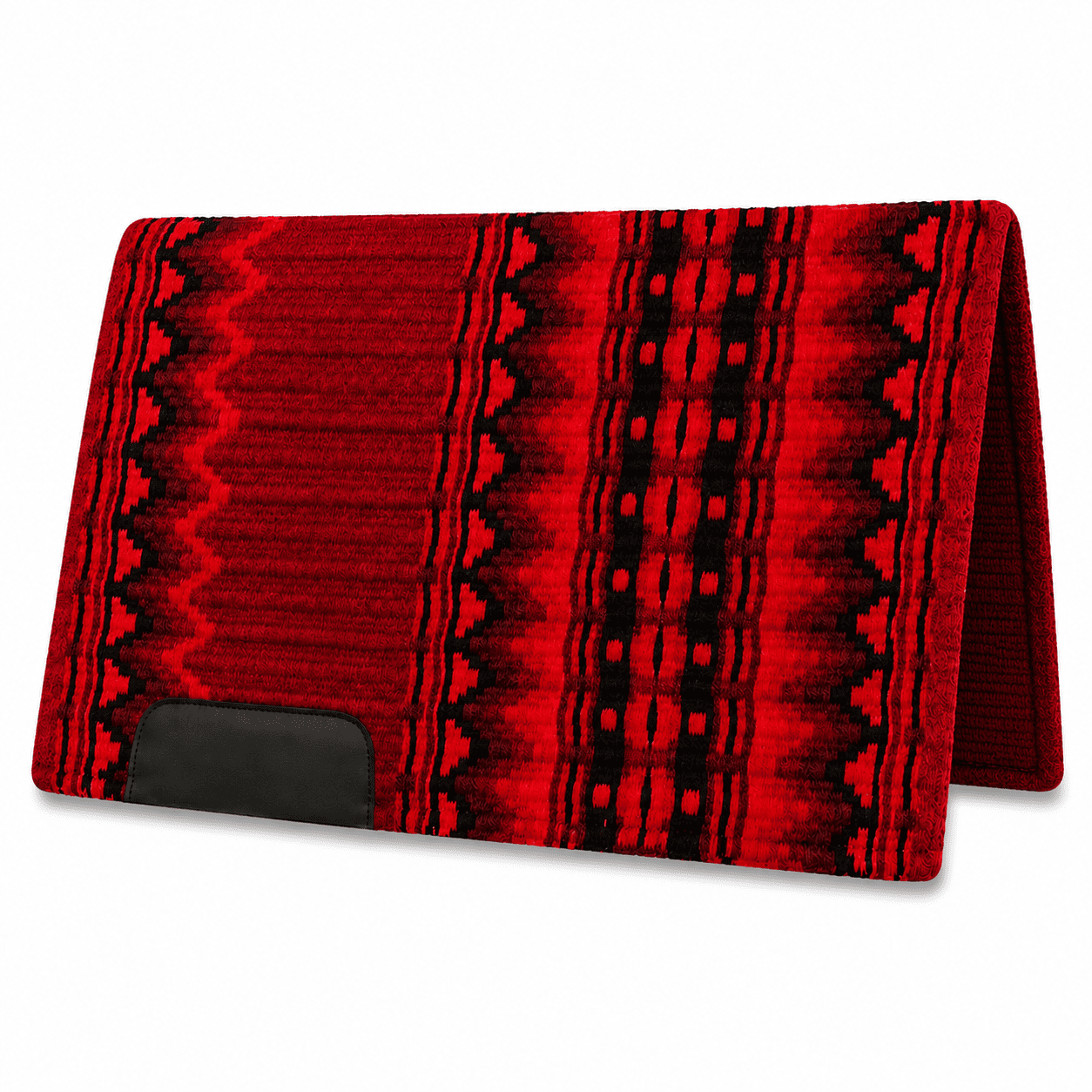 Western Saddle Pad Red Black Geometric Horse Saddle Blanket for Ranch Trail Arena Riding - Image 3