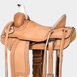 Natural Light Oil Western Horse Saddle Premium Hand Tooled Leather Ranch Trail Riding Saddle