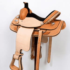 Roughout Barrel Saddle Black Suede Seat Premium Western Horse Saddle Trail Ranch Riding Tack
