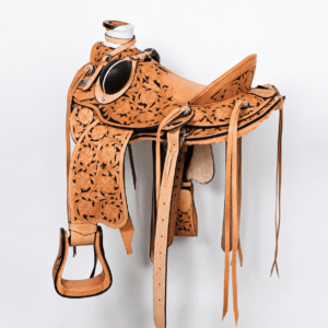 Black Floral Tooled Western Pleasure Horse Saddle Premium Hand Carved Leather Riding Tack