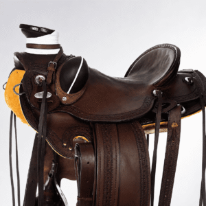 Dark Brown Western Horse Saddle Premium Leather Equestrian Riding Tack