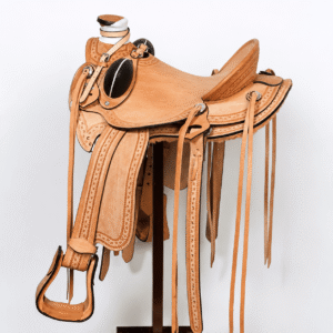 Natural Tan Western Horse Saddle Premium Genuine Leather Handcrafted Equestrian Riding Saddle