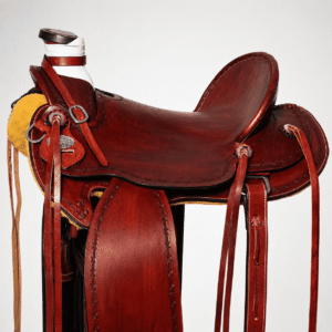 Mahogany Brown Western Horse Saddle Premium Genuine Leather Handcrafted Equestrian Riding Saddle