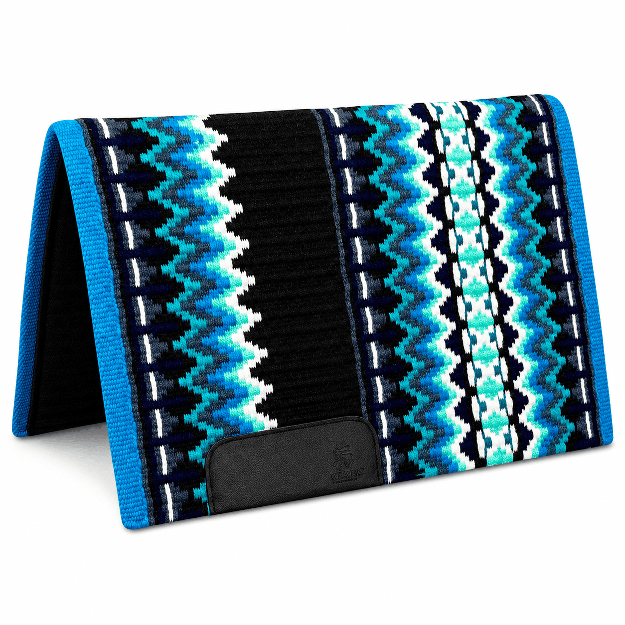 Western Saddle Pad Turquoise Black Tribal Horse Saddle Blanket for Ranch Trail Arena Riding - Image 3