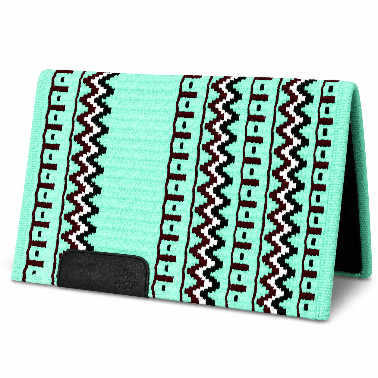 Western Saddle Pad Mint Green Burgundy Tribal Horse Saddle Blanket for Ranch Trail Arena Riding - Image 3