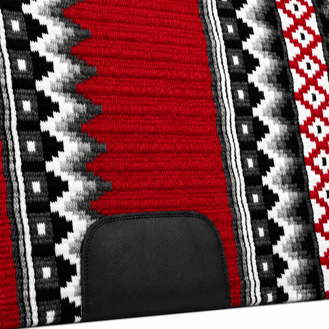Western Saddle Pad Red Black White Tribal Horse Saddle Blanket for Ranch Trail Arena Riding - Image 4
