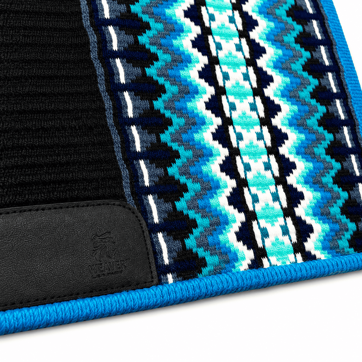 Western Saddle Pad Turquoise Black Tribal Horse Saddle Blanket for Ranch Trail Arena Riding - Image 4