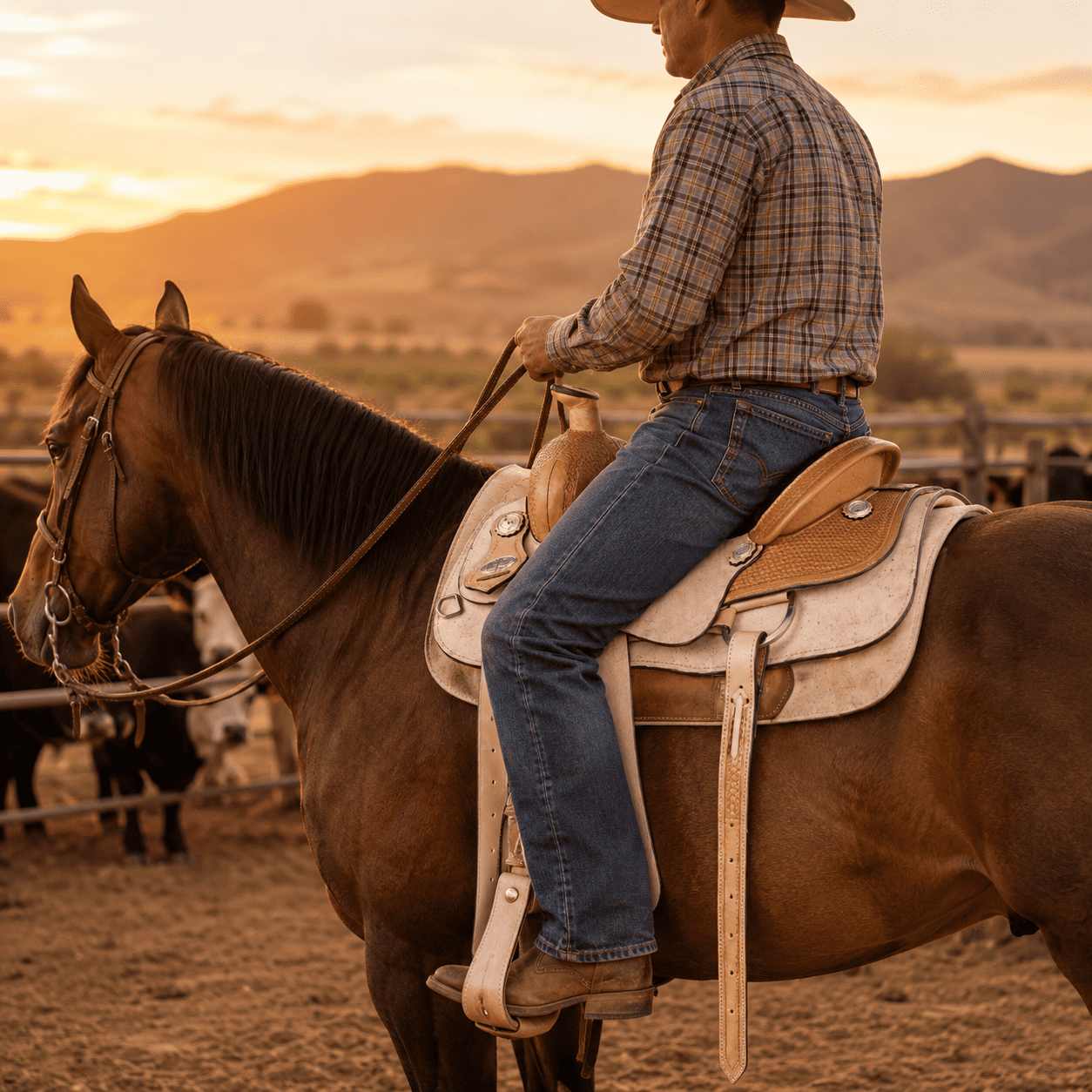 Natural Roughout Western Horse Saddle Black Suede Seat Premium Ranch Trail Riding Saddle - Image 6